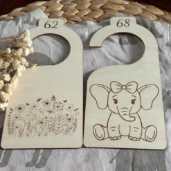 Holz Groessentrenner Kleiderschrank Blumenwiese Elefant