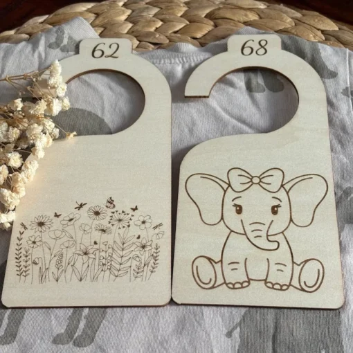 Holz Groessentrenner Kleiderschrank Blumenwiese Elefant